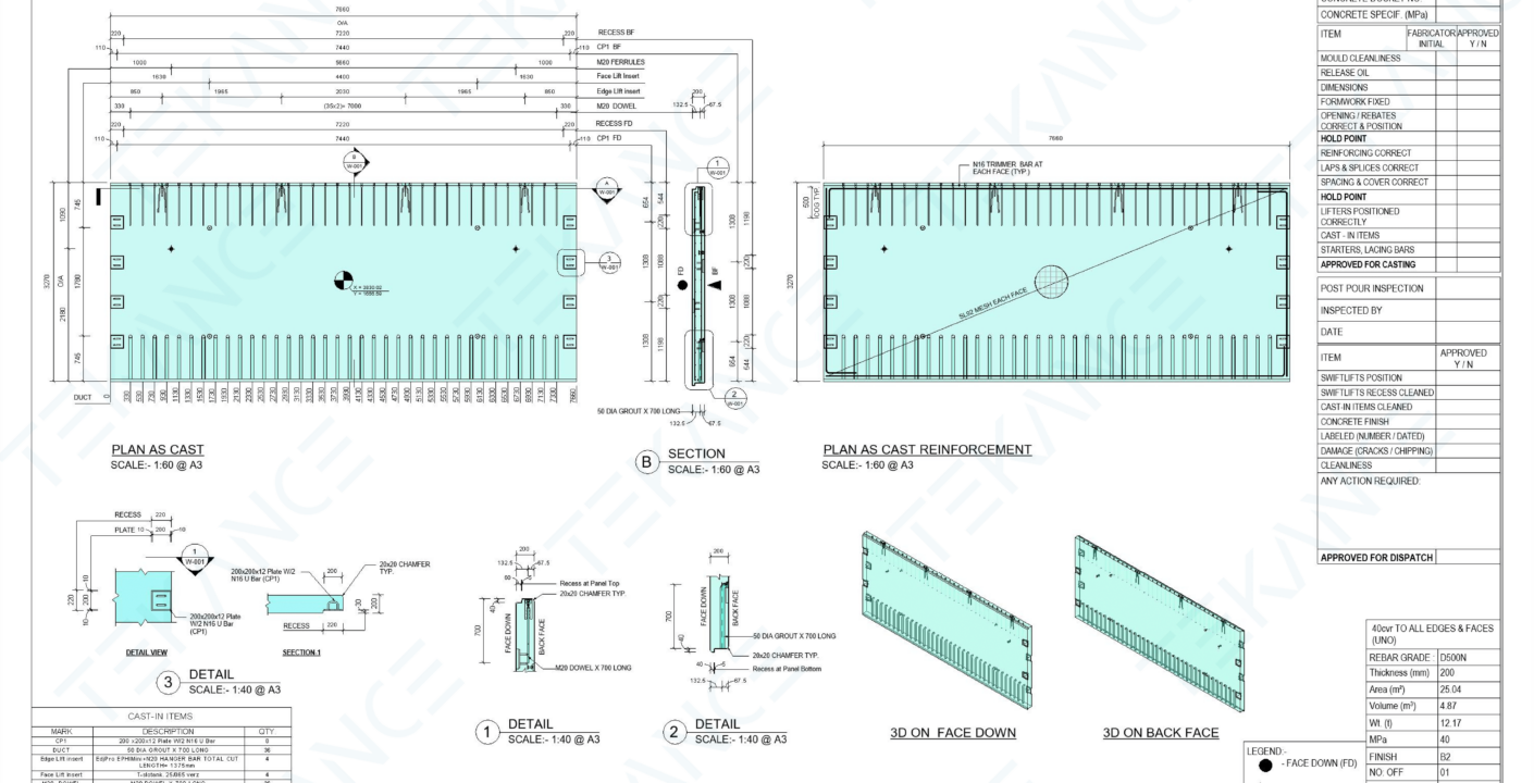 Precast Wall Shop Drawing