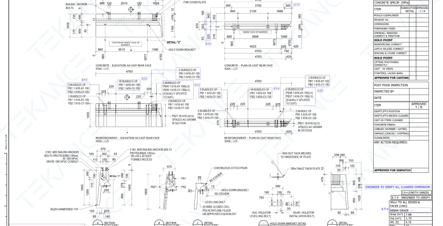 Precast Barrier Shop Drawing II