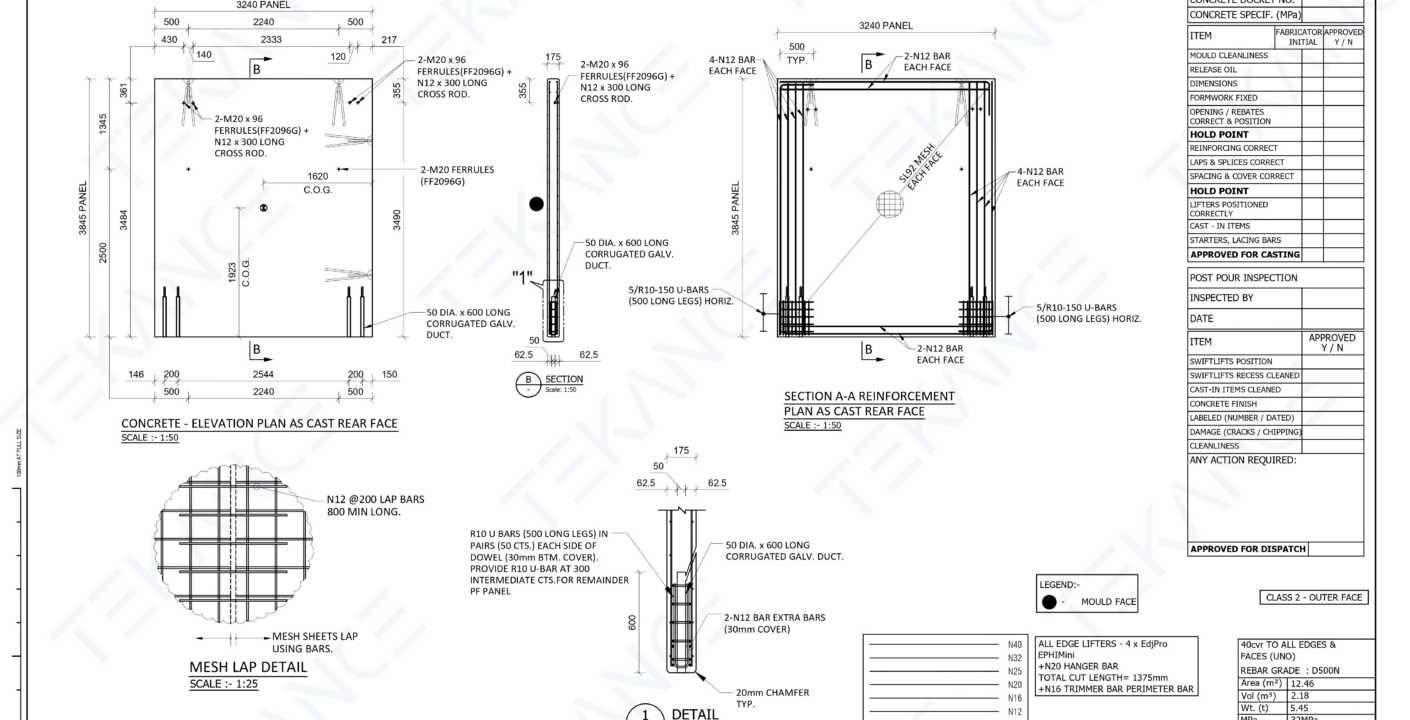 Precast Wall Shop Drawing