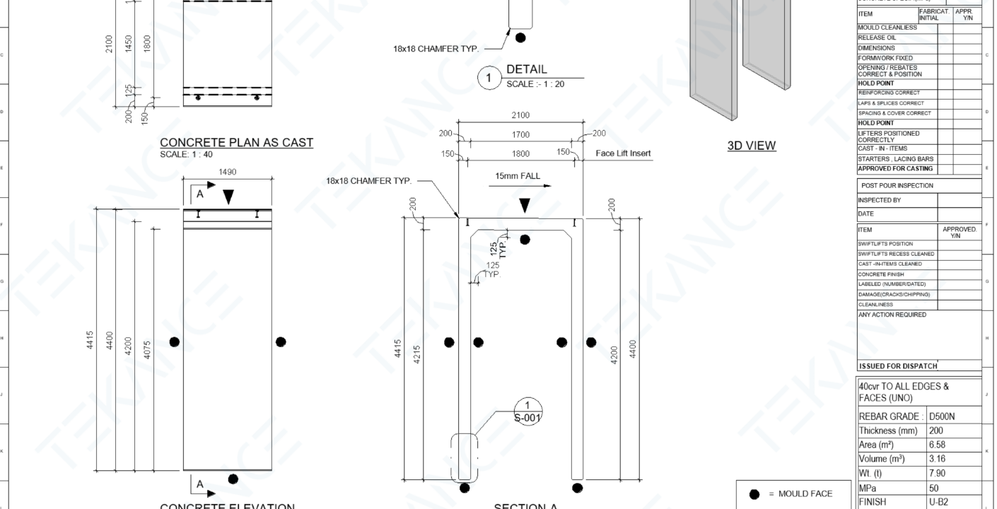 Precast U Drain LEP Mould Drawing