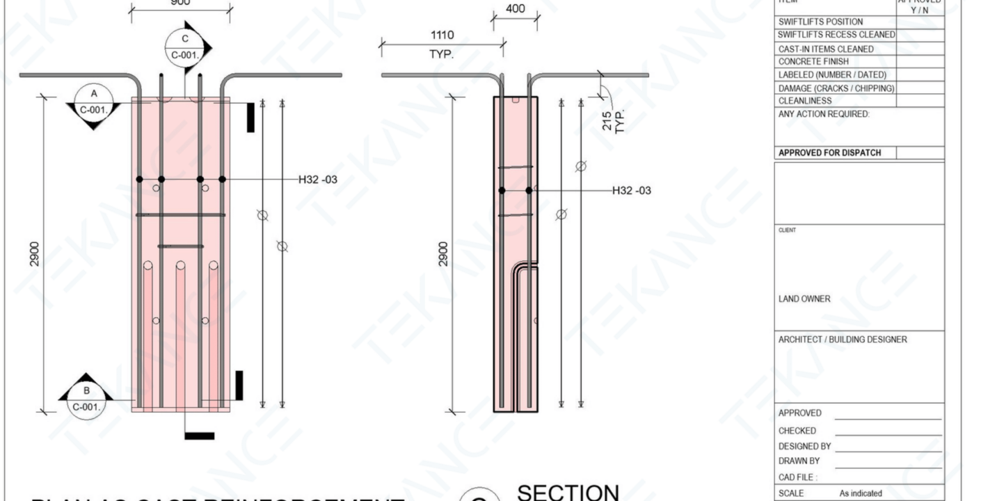 Precast Column Reo Drawing
