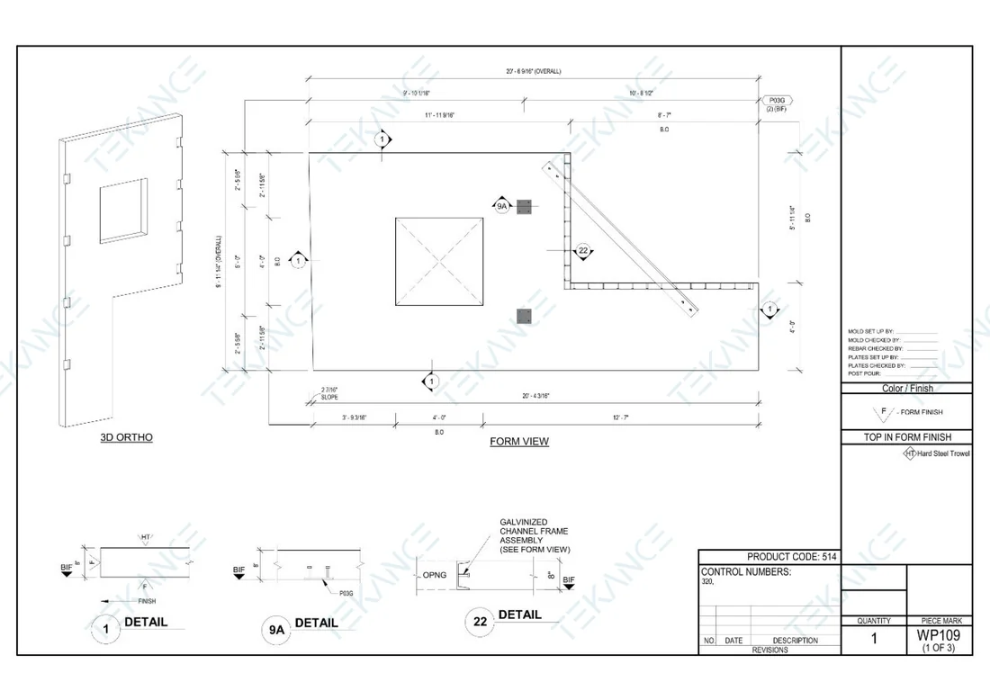 WP109 — Form View: Form view with window opening and galvanized frame